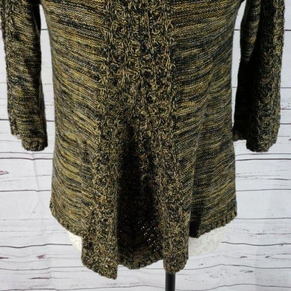 New direction knitted Petite Small Quarter sleeve Brown Gold Sweater - Picture 3 of 8